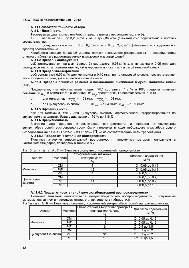  ISO/TS 15495/IDF/RM 230-2012.  18